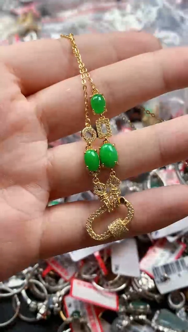 银S925镶嵌戒指翡翠天然A货缅甸翡翠