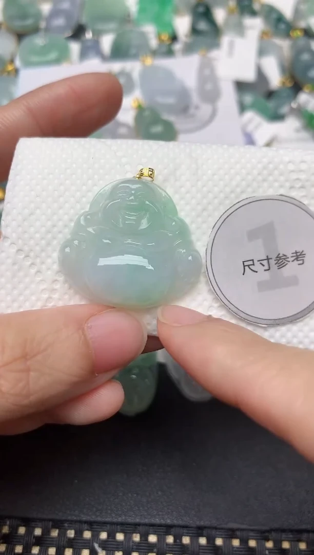 颈饰18K金镶嵌翡翠天然缅甸A货翡翠