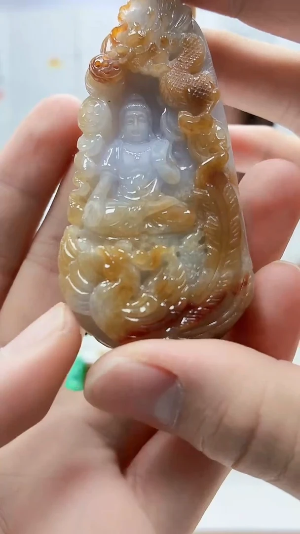 未镶嵌定制翡翠雨***…5060bb-毛货挂件78