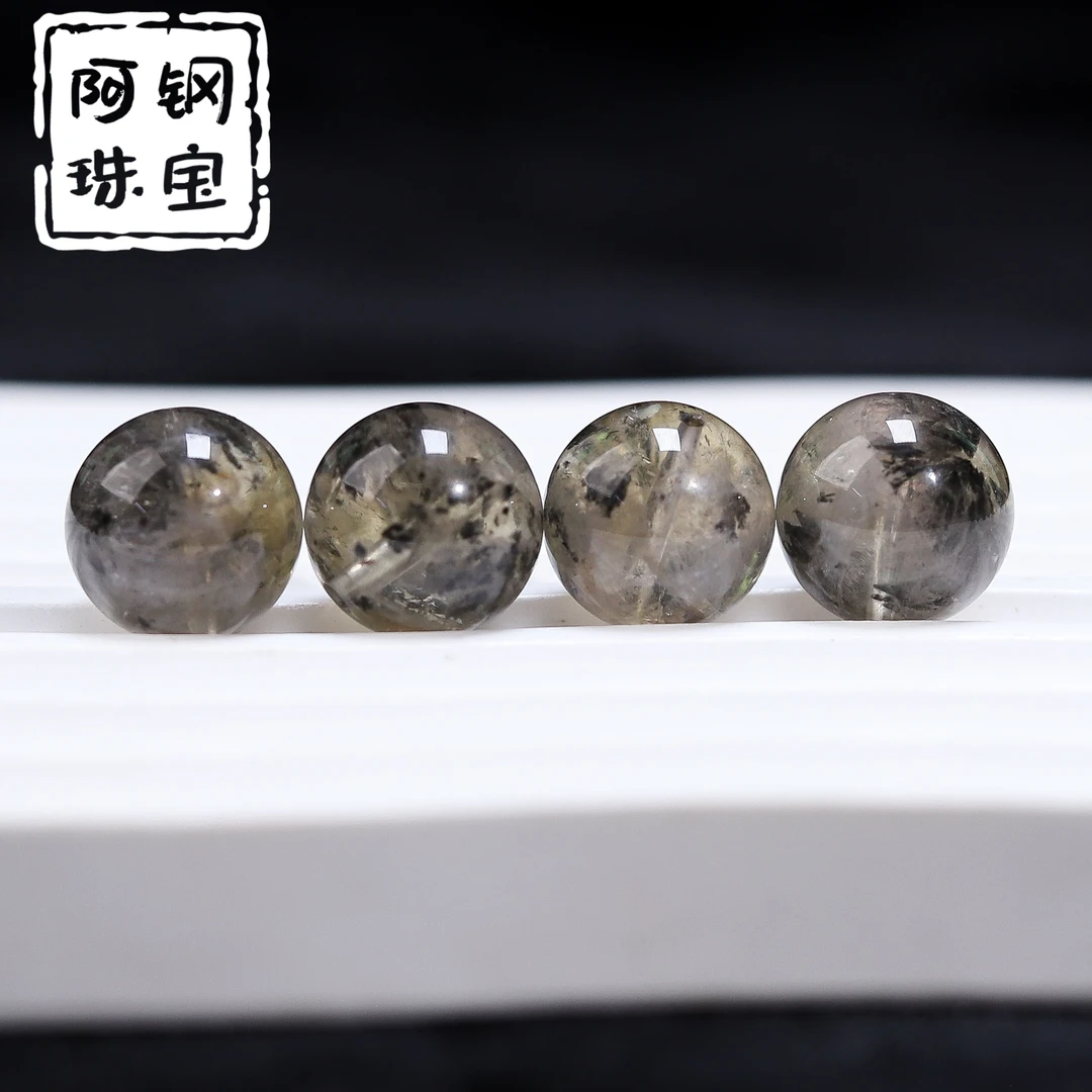 高品黑羽极光单珠天然水晶单珠13mm+-多样性发其一-HY706