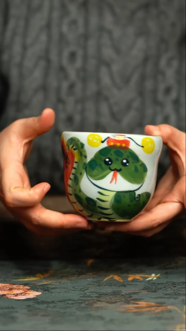 【闪购商品】杯釉下彩手工手绘同款陶器