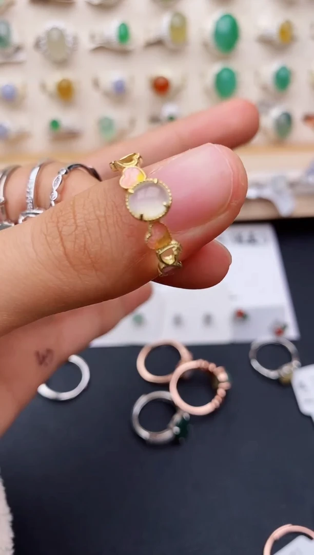 【闪购商品】翡翠戒指银S925镶嵌缅甸翡翠