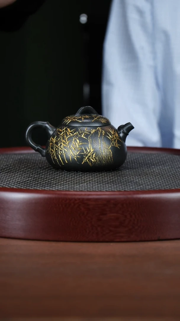 茶壶紫砂16WSY一页知竹 君子兰200cc