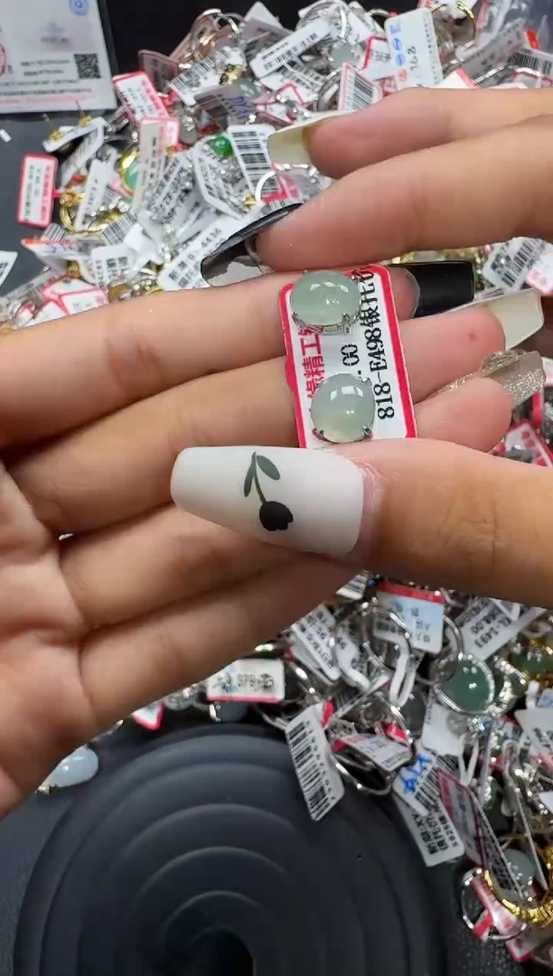 翡翠戒指银S925镶嵌戒指105