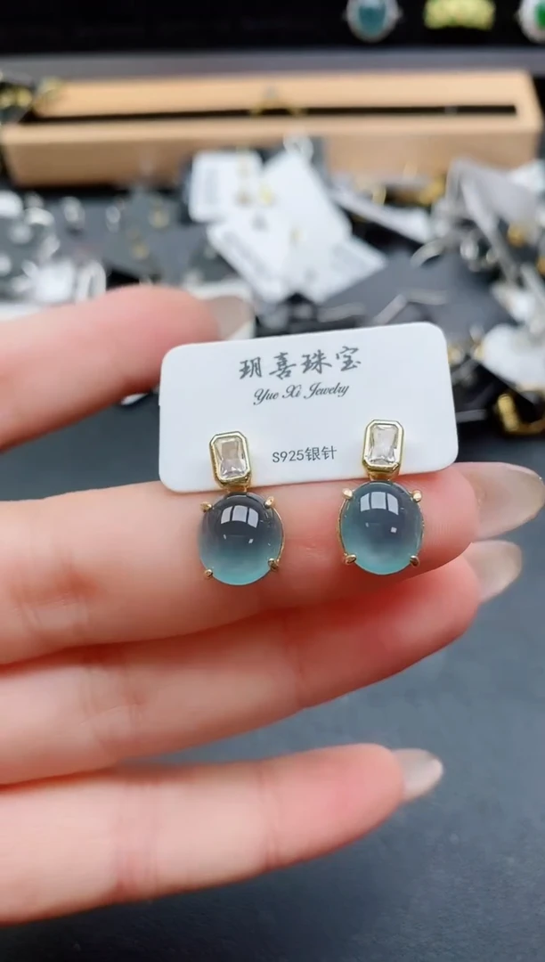 银S925镶嵌戒指翡翠1