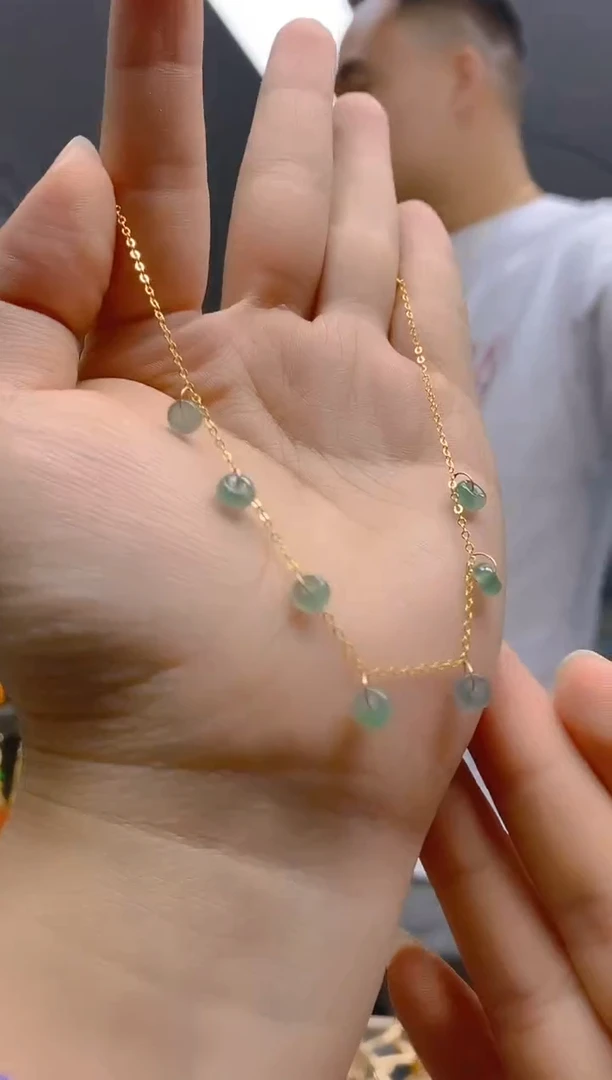 【闪购商品】翡翠耳饰合金053翡翠脚链