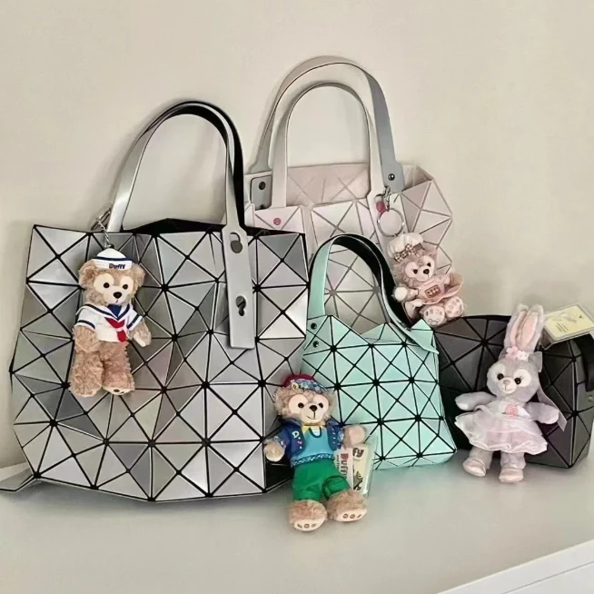 时尚潮流休闲通勤百搭轻奢女士小众菱格菱形格手拎包手提包包