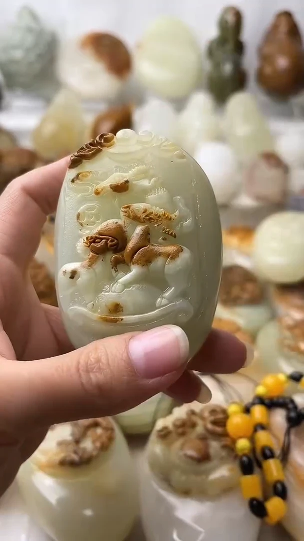 石材古青石棉纹正常不退换三羊开泰
