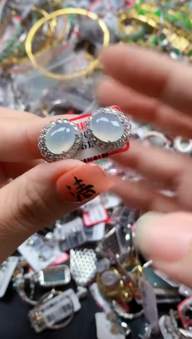 银S925镶嵌戒指翡翠天然A货缅甸翡翠