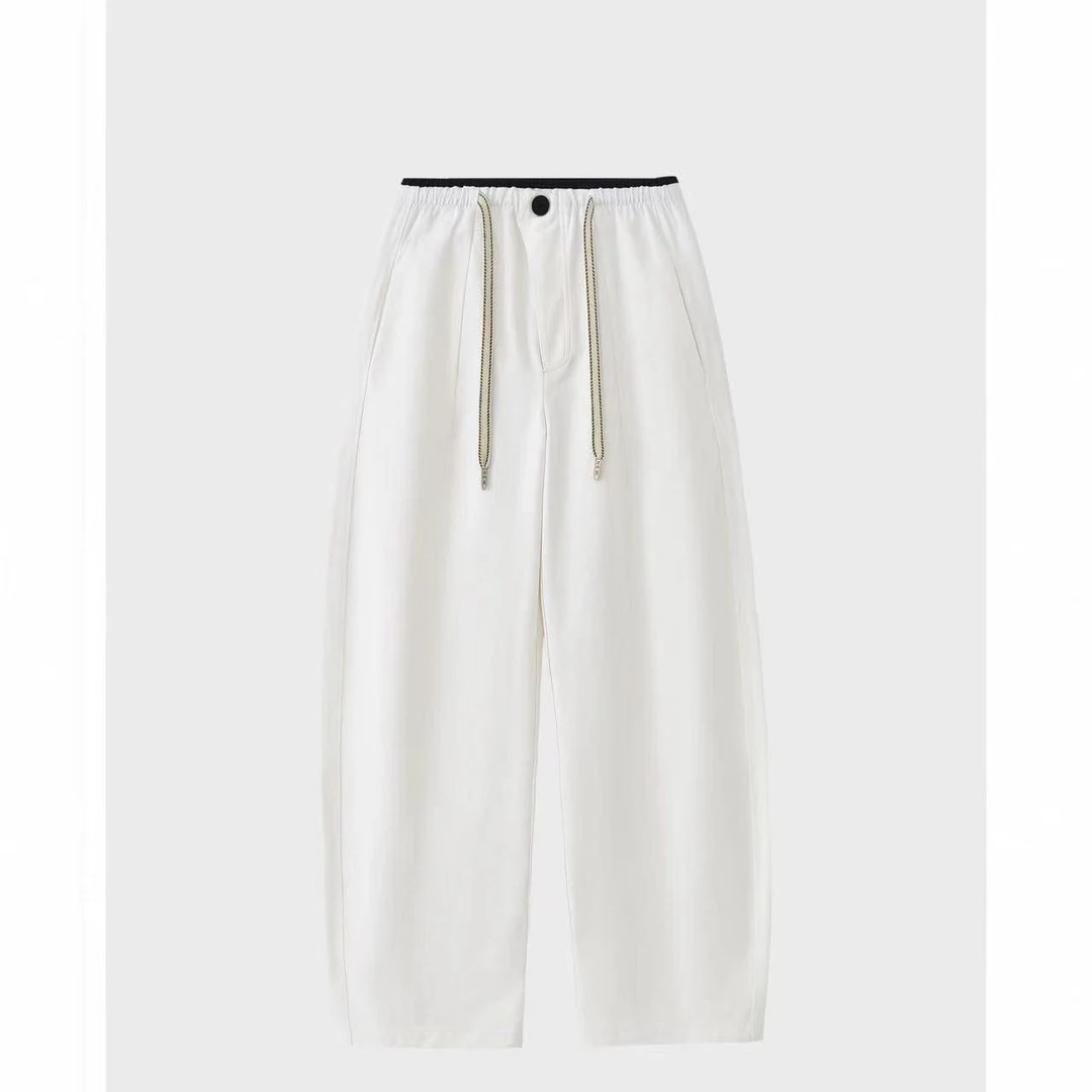 【饭饭专属】春季新款时尚百搭气质休闲通勤风撞色弯刀裤