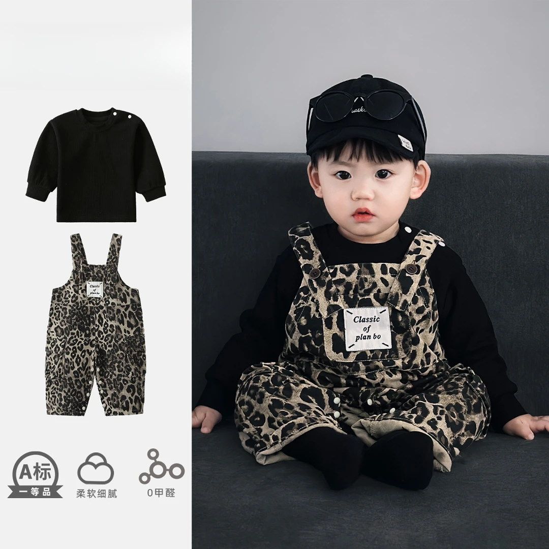 婴儿套装春秋季洋气男宝宝背带衣服秋装超萌韩春秋款满月宝宝衣服