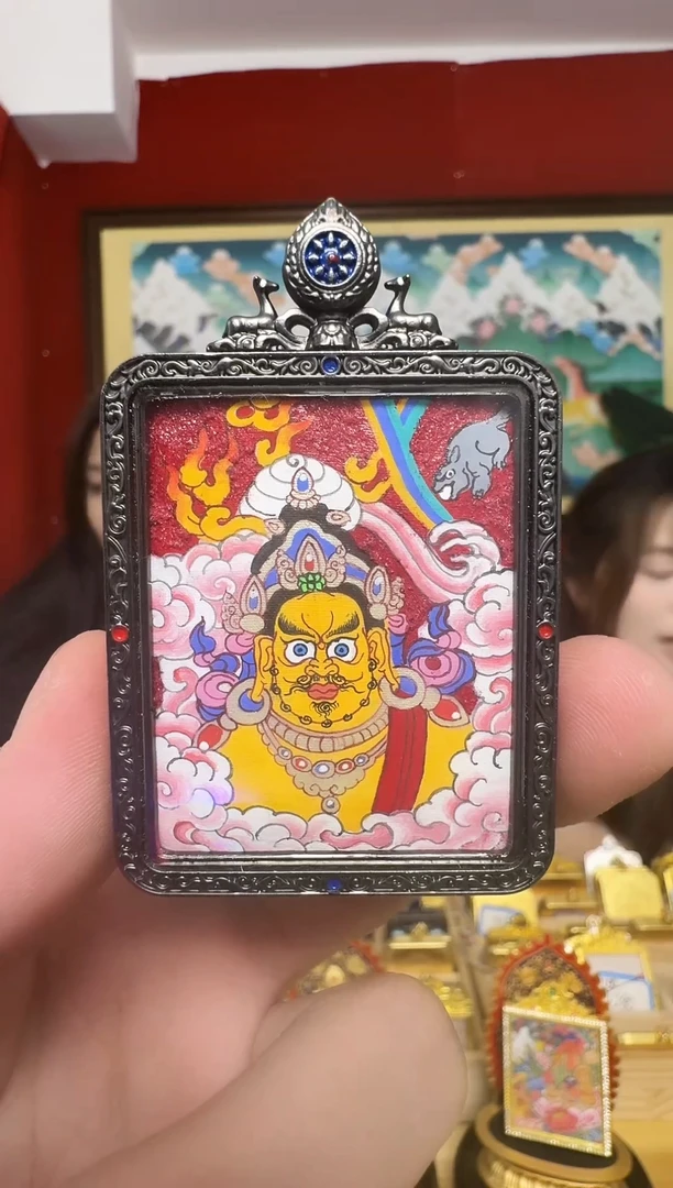 吊坠黄C-热贡纯手绘