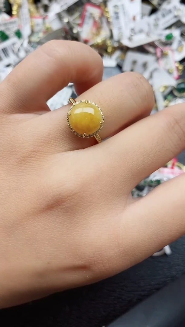 银S925镶嵌戒指翡翠1