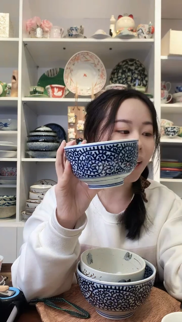 陶瓷【孤品】蛸唐草饭碗13cm