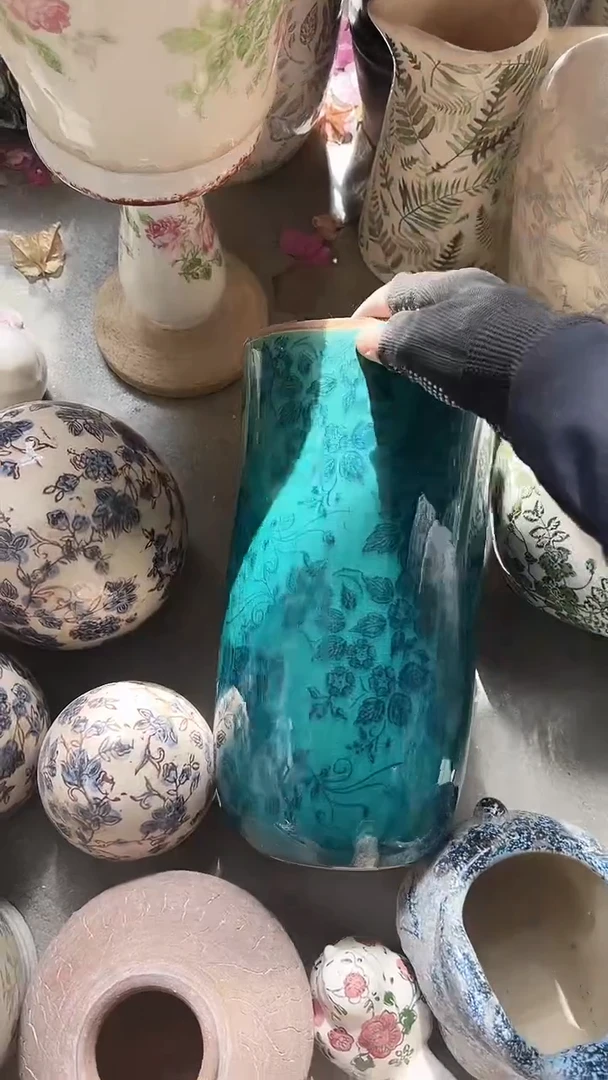 【闪购商品】陶瓷花盆高26CM内口13CM
