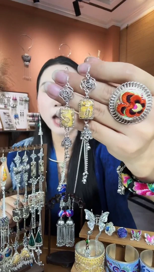 刺绣纯手工民族风耳环