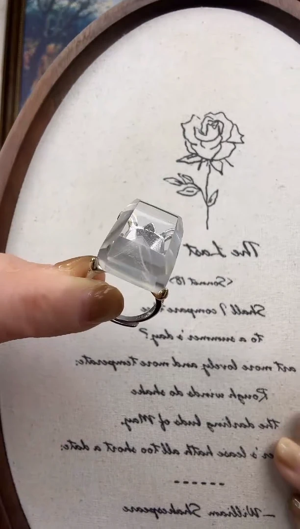 银S925镶嵌戒指水晶水晶戒指