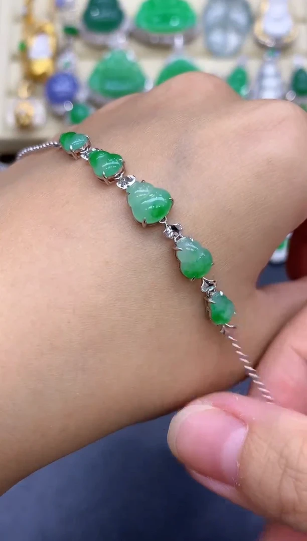 18K金镶嵌手链翡翠218-中国好珍宝