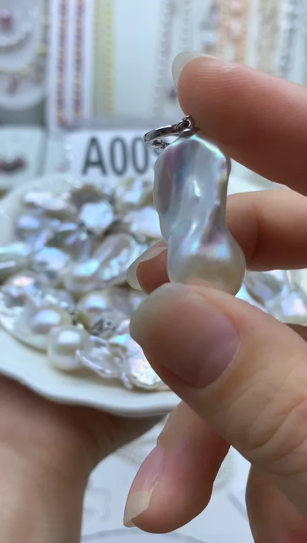 淡水珍珠银S925镶嵌吊坠(不含链)多样性发其一