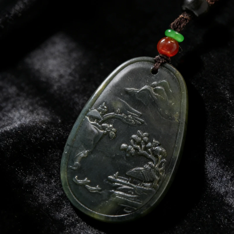 lot15 和田玉山水牌/DW51216-010034 保利山东