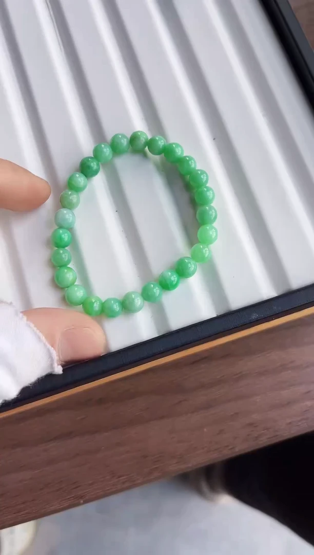 散珠翡翠翡翠手串卡7  有瑕疵
