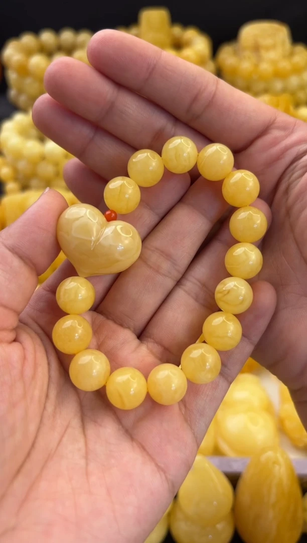 手串蜜蜡未镶嵌11.5+俄料满蜜花蜡心想事成