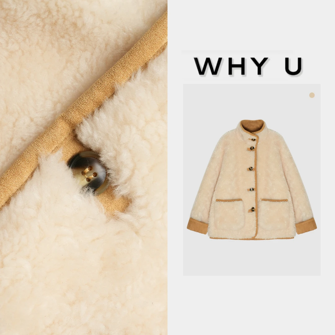 秋冬外套时尚保暖外套24AW【拼皮边羊羔毛外套】