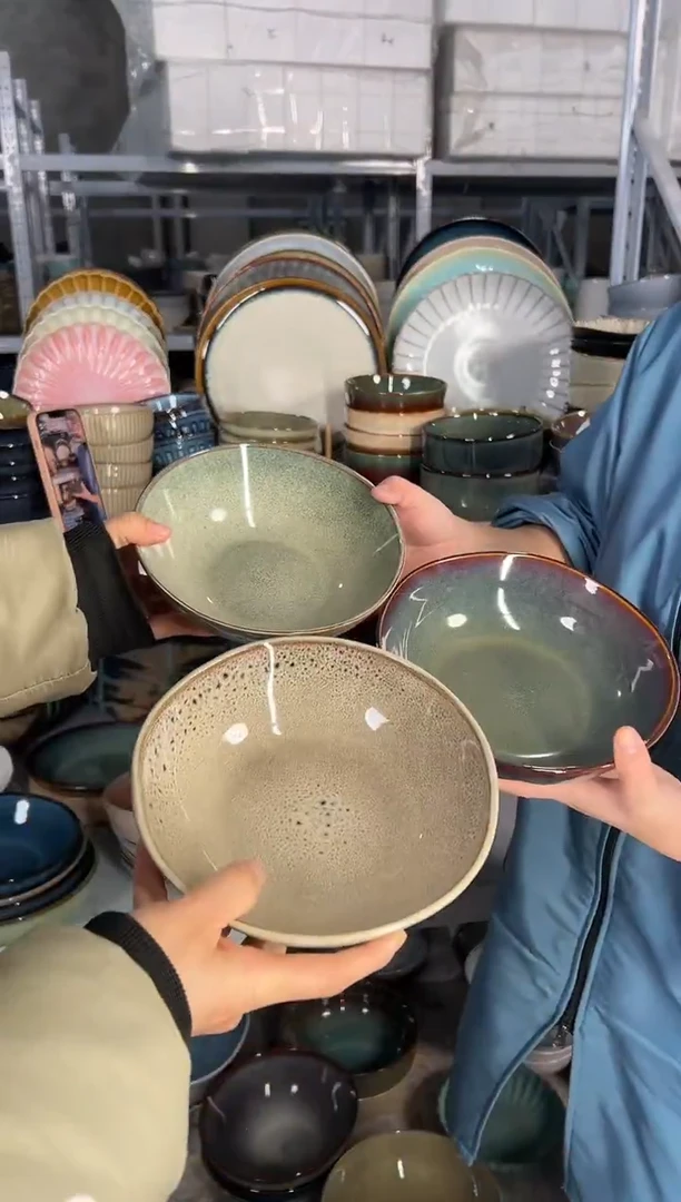 陶瓷外贸尾货瑕疵满20包邮X3菜碗组合