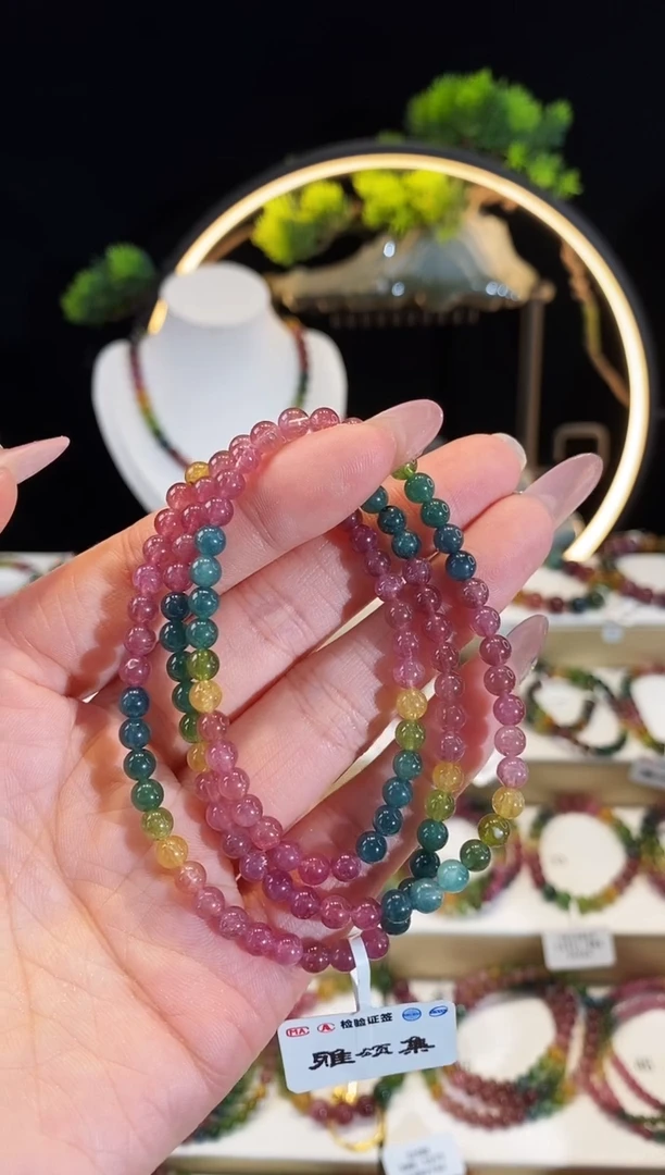 【闪购商品】碧玺手串未镶嵌G2353三圈颜色微差