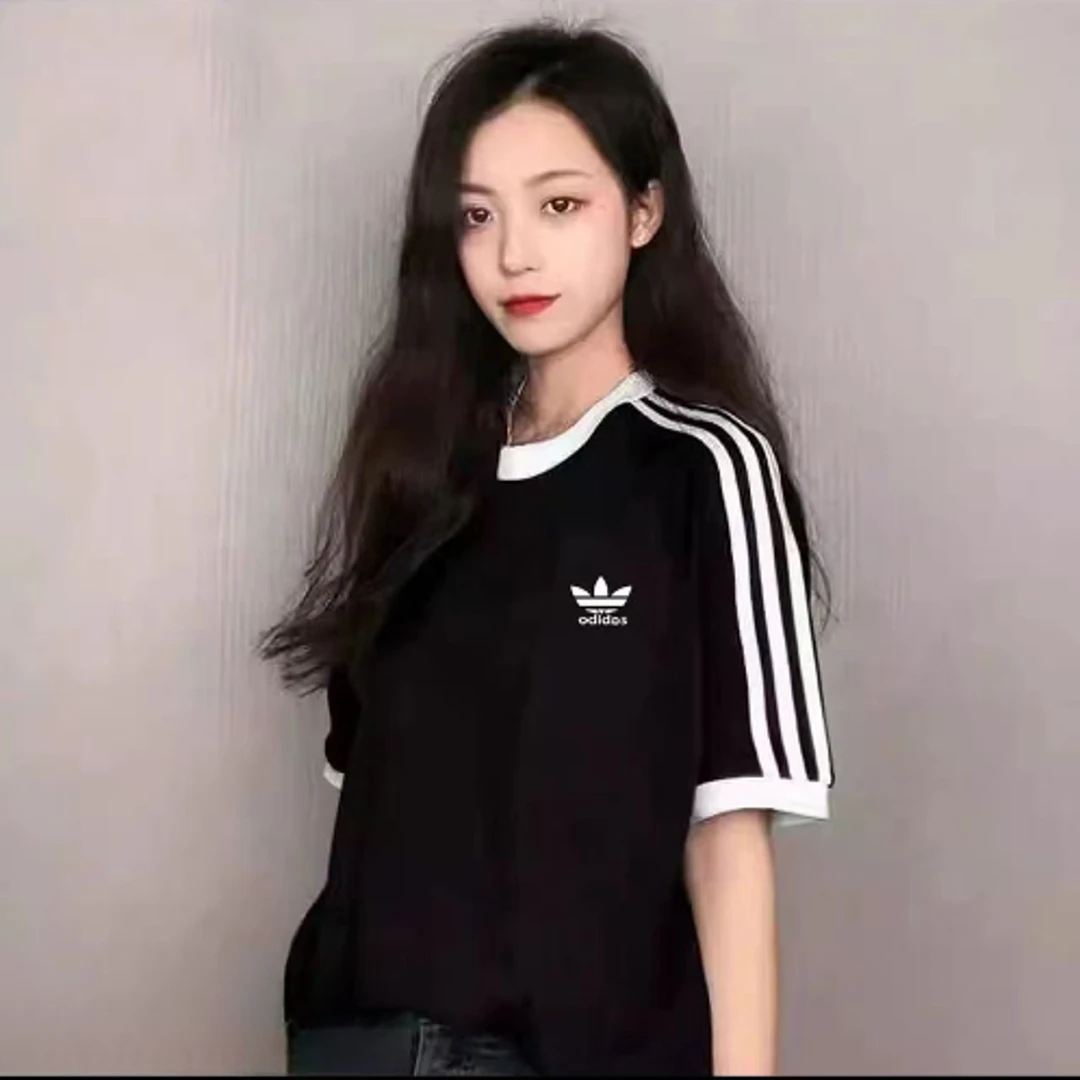 【Jinnie同款】纯棉时尚情侣男女同穿刺绣短袖1266