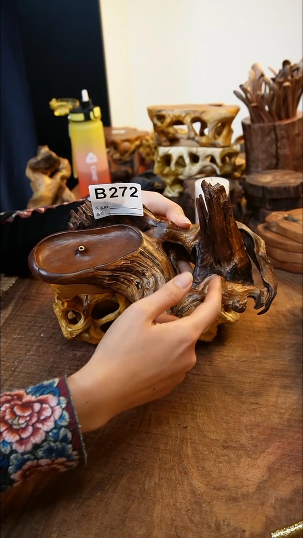 B272鹰瞳木作手工工艺香插