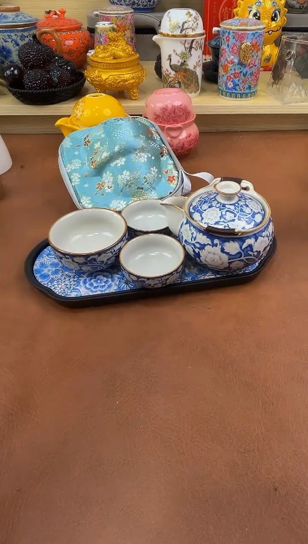 陶瓷茶具摆件旅行套组