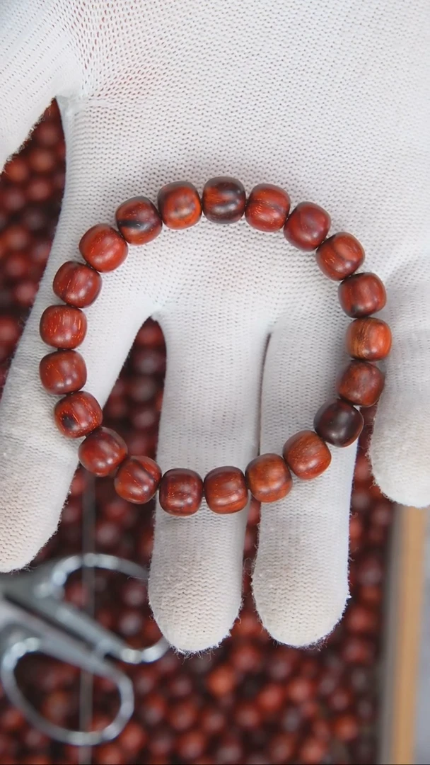 檀香紫檀（小叶紫檀）手串/手链紫檀9*10*21粒带黑油线随机4