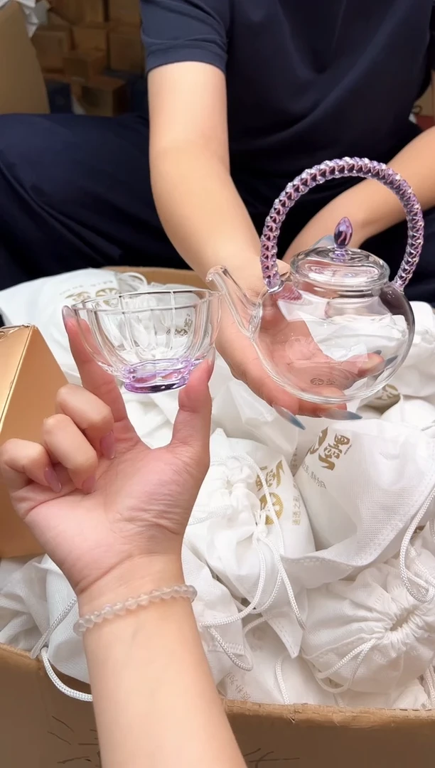 禾墨栀意泡茶壶浅紫色＋主人杯一个