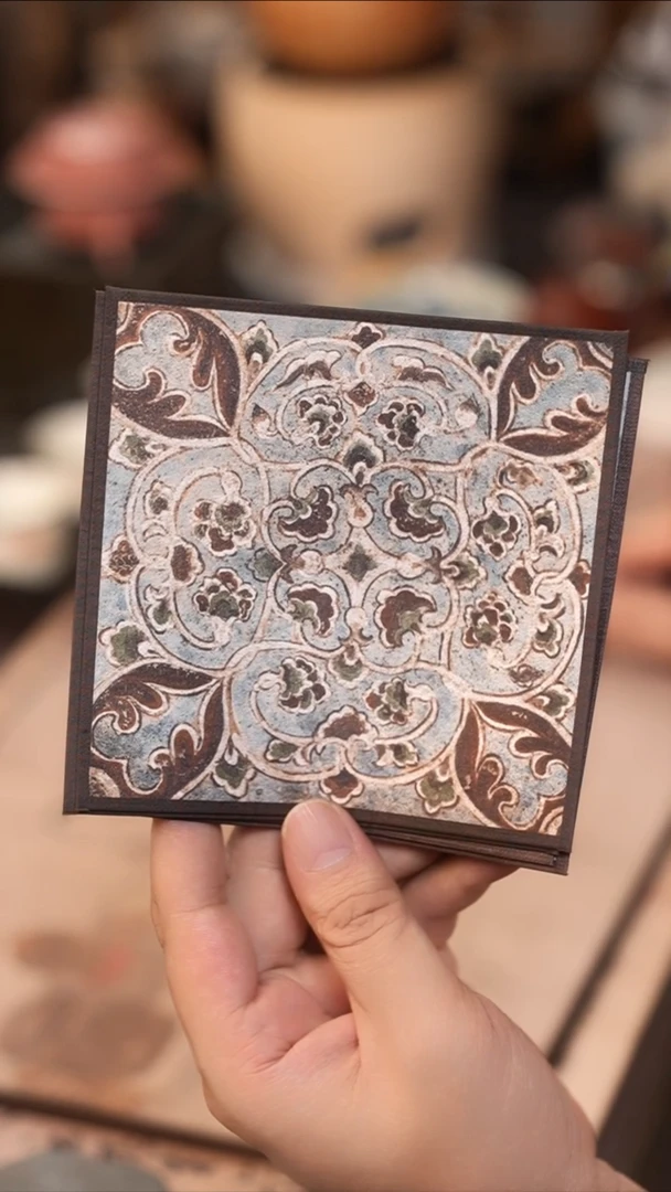 茶具茶具宣丝杯垫 12x12 缠枝