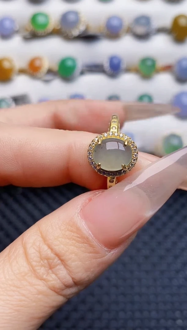 银S925镶嵌戒指翡翠2007