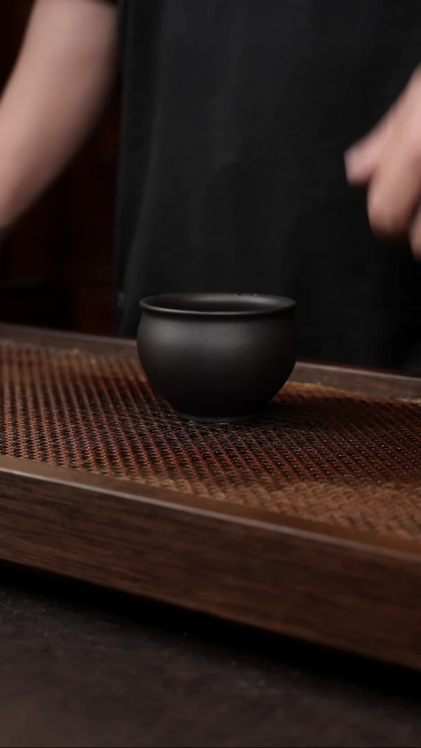 茶杯紫砂黑料圆融杯