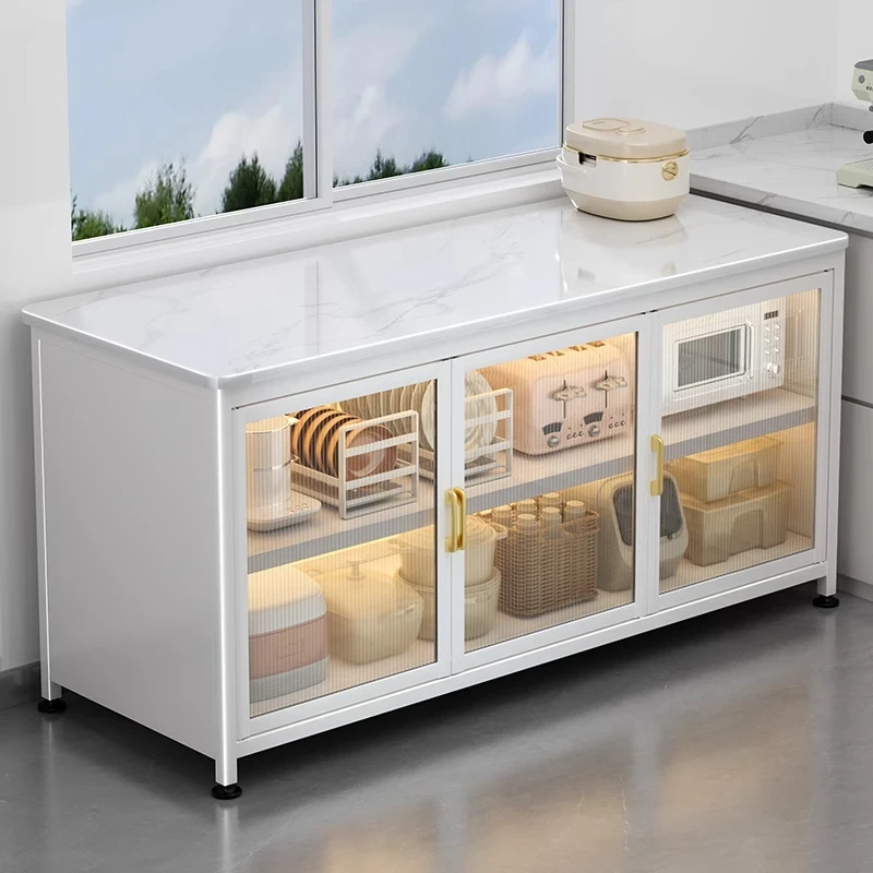 【耐高温】岩板厨房柜子超窄一餐边柜置物架多层微波炉烤箱锅具架