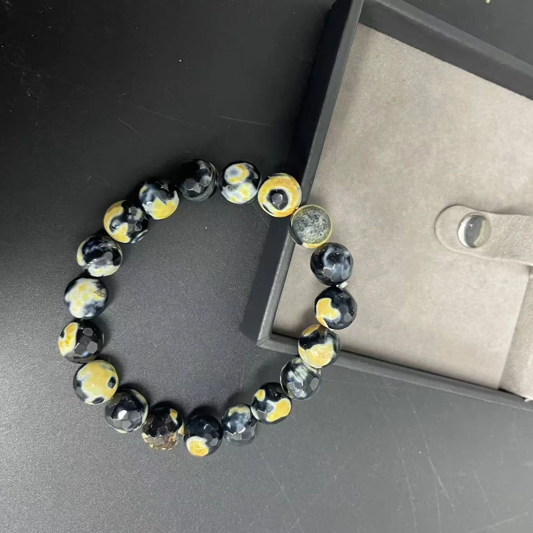 【小杰推荐】黑雪胆刻面圆珠手链 （多样性发其一）3055