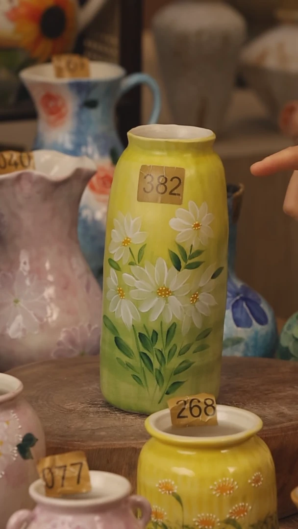 陶瓷景德镇设计师手作花器摆件侘寂风@M382@