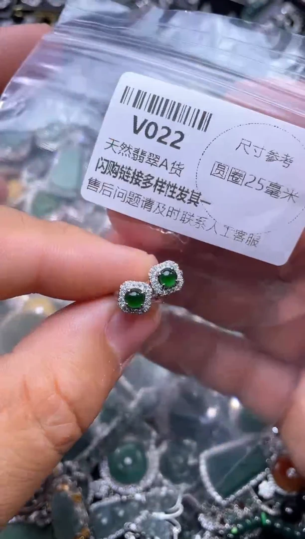 【闪购商品】翡翠颈饰未镶嵌V022耳扣