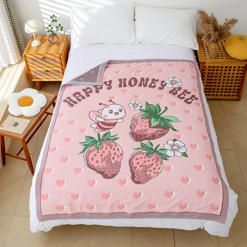 【小蜜蜂】 120cm x 150cm 多功能轻奢超柔轻奢纱布面包被