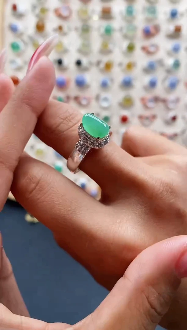 【闪购商品】翡翠戒指未镶嵌缅甸天然A货翡翠111 9+2