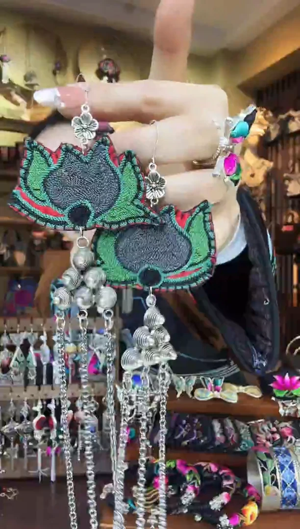 刺绣非遗刺绣民族风耳环