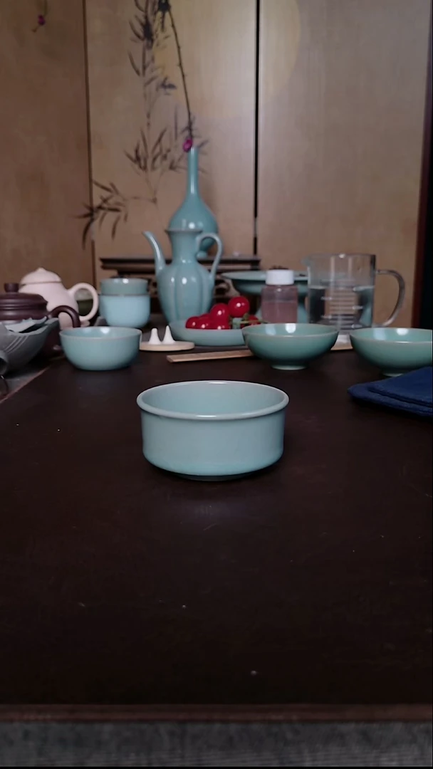 摆件瓷汝窑圆唇杯