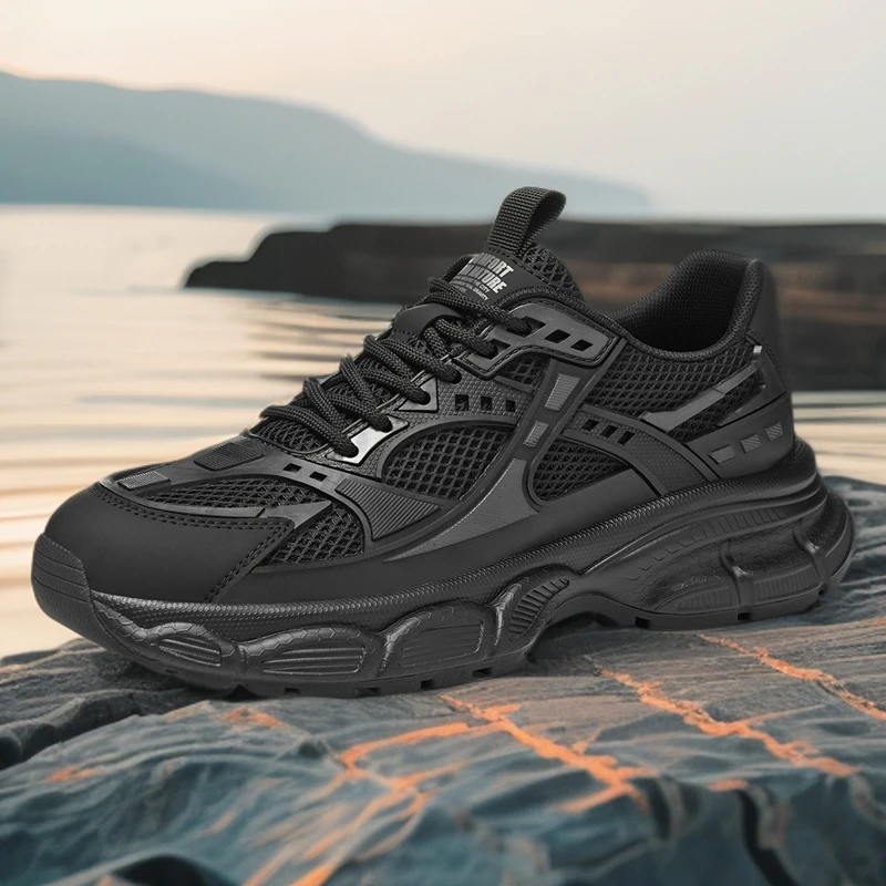 奥康男鞋厚底时尚百搭休闲运动鞋男士轻薄防臭网面老爹鞋