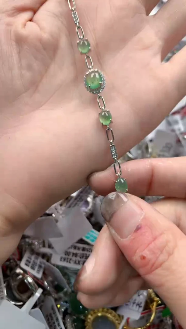 银S925镶嵌戒指翡翠666   6