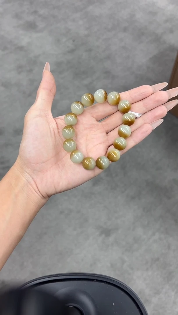 未镶嵌手串和田玉大***狼若羌微色差卡14