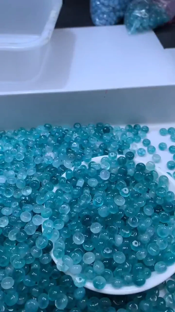 颈饰未镶嵌水晶W1891 蓝碧玺算盘8*4MM*20颗