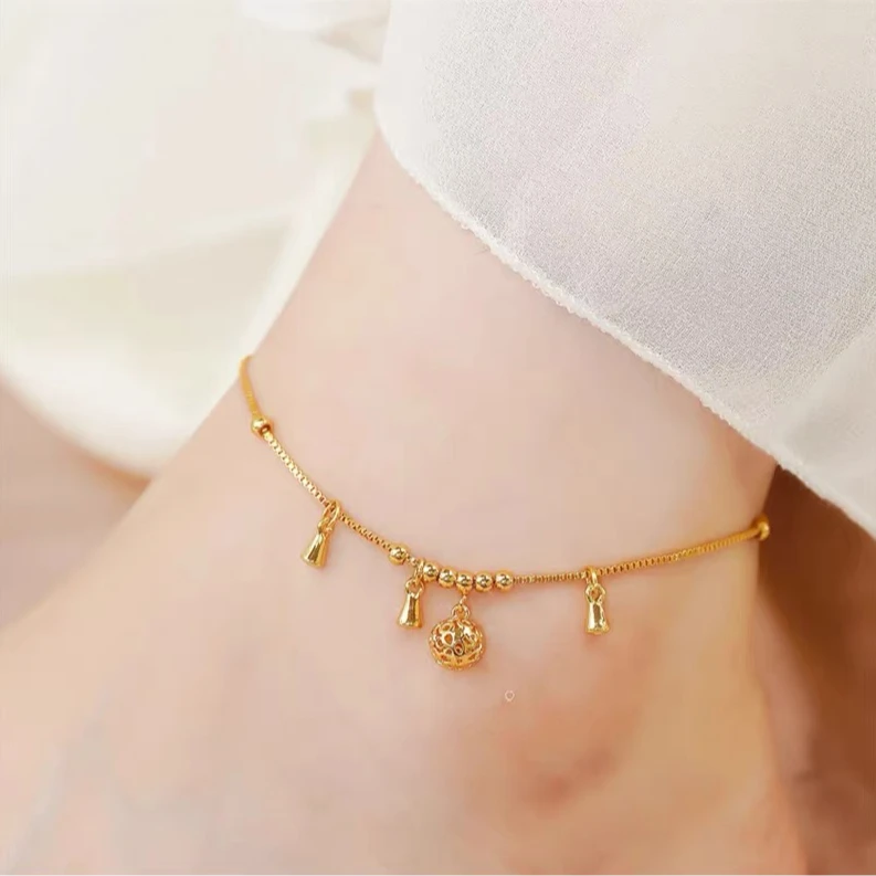 铜合金手链 小众设计感铃铛脚链女轻奢高级感冷淡风网红少女脚链
